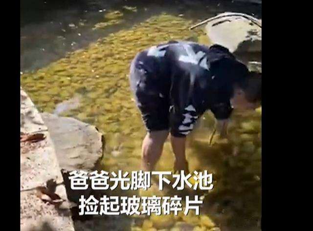 傳送帶廠家：榜樣！爸爸赤腳下水撈寶寶扔的玻璃渣