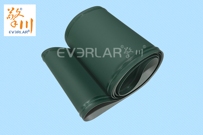 墨綠色PU輸送帶加雙導條耐磨抗撕裂食品電子物流分揀機皮帶擎川定制