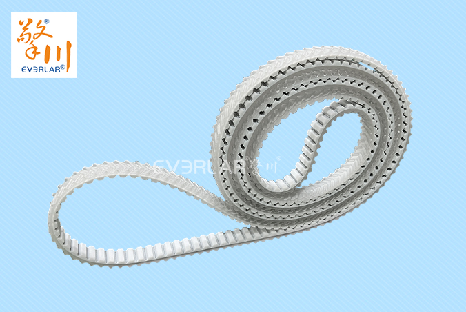 白色聚氨酯PU同步帶加魚骨紋耐磨耐油食品包裝分揀機(jī)傳動(dòng)帶everlar定制
