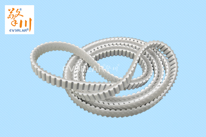 白色聚氨酯PU同步帶加魚骨紋耐磨耐油食品包裝分揀機(jī)傳動(dòng)帶everlar定制