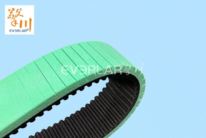 橡膠同步帶加綠色發(fā)泡膠防滑低噪音食品包裝傳動(dòng)帶齒形帶定制
