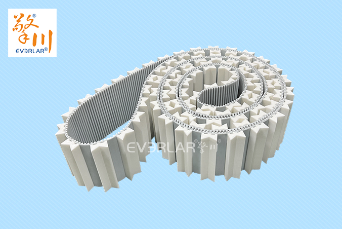 PU同步帶加V型擋塊食品包裝生產(chǎn)線工業(yè)傳動(dòng)帶定制