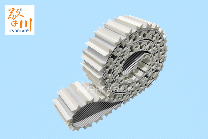 PU同步帶加V型擋塊食品包裝生產(chǎn)線工業(yè)傳動(dòng)帶定制